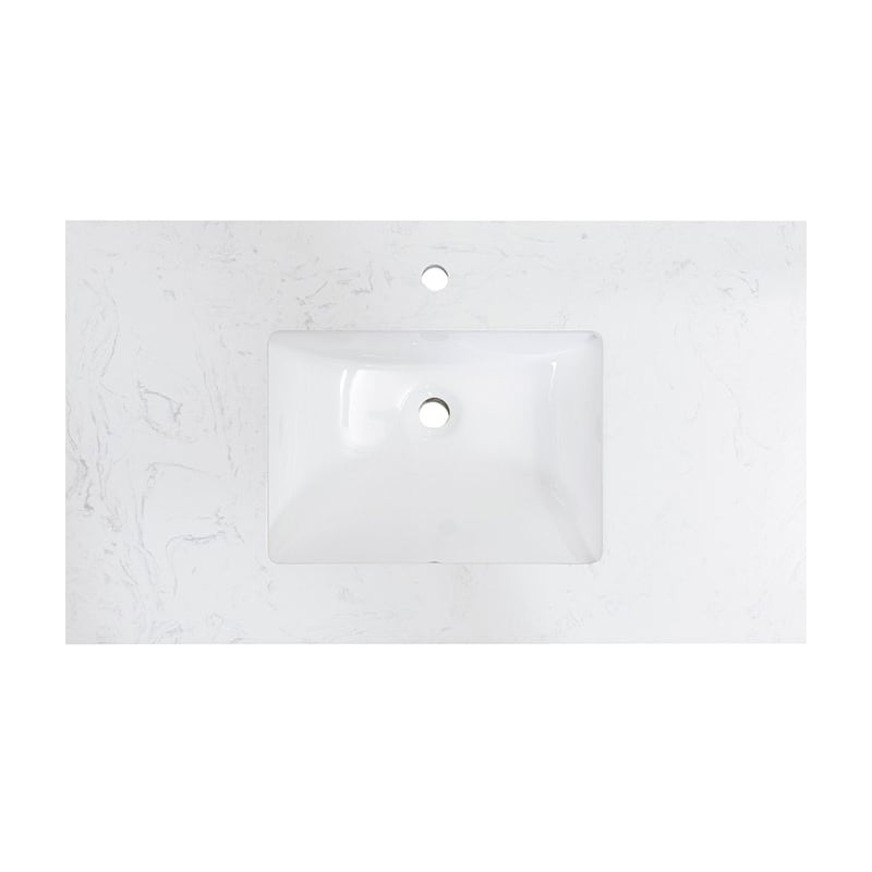 20 in. Rectangular White Finish Ceramic Undermount Vanity Sink