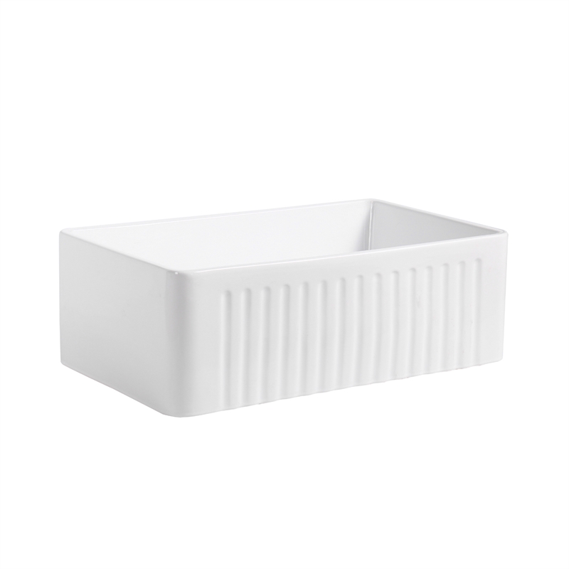 White Ceramic 30 in. Single Bowl Farmhouse Apron Kitchen Sink