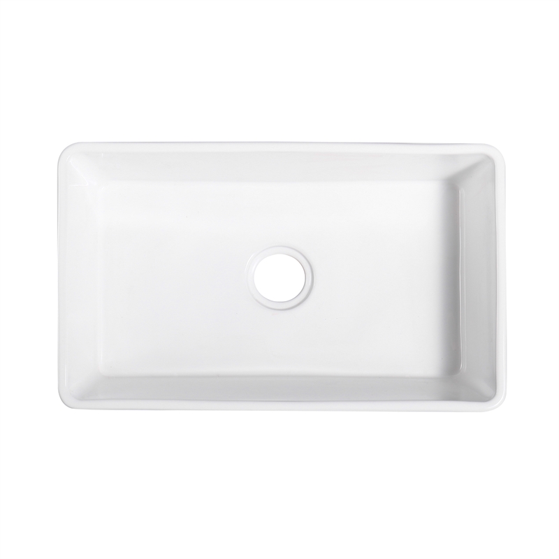 White Ceramic 30 in. Single Bowl Farmhouse Apron Kitchen Sink