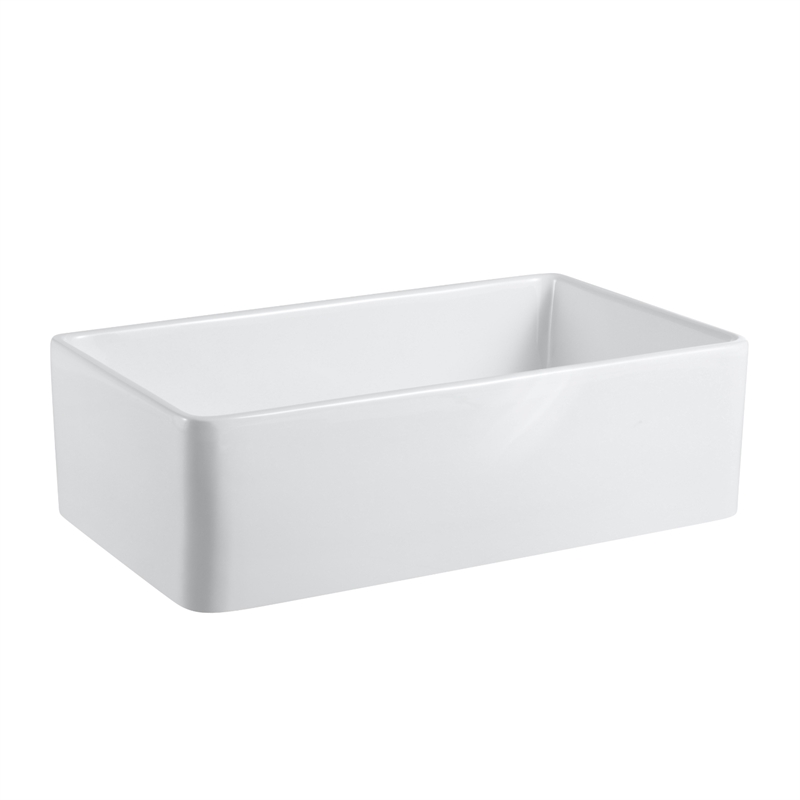 Trento White Ceramic 33 in. Single Bowl Farmhouse Apron Kitchen Sink