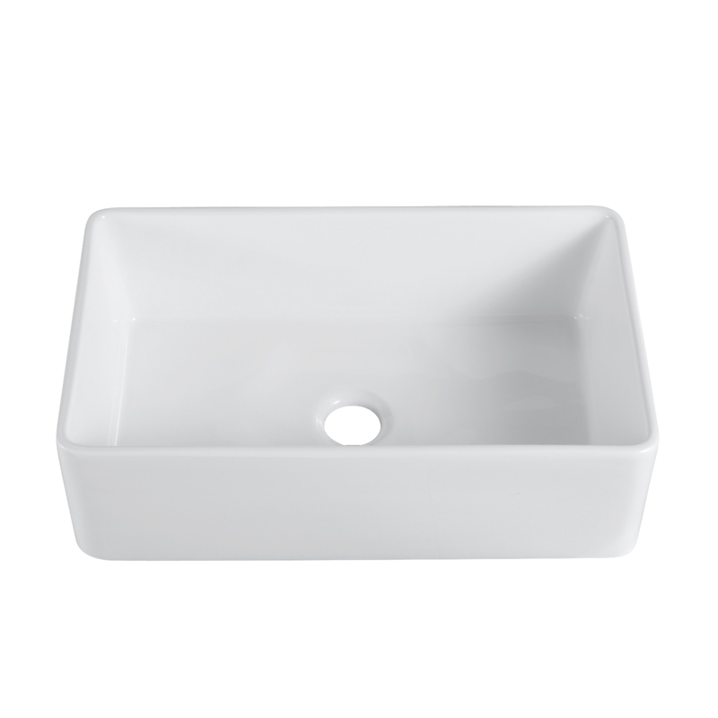 Trento White Ceramic 33 in. Single Bowl Farmhouse Apron Kitchen Sink