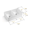 Trieste White Ceramic 32 in. Double Bowl Farmhouse Apron Kitchen Sink