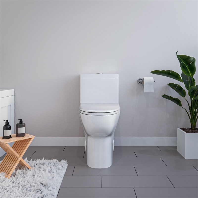 Venezia 1-Piece Dual Flush Elongated Ceramic Toilet in White Seat Included