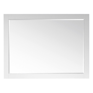 Ivy 48&quot Rectangular Bathroom Wood Framed Wall Mirror in White