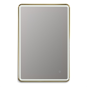 Viaggi 24&quot Aluminum Framed in Gold Bathroom/Vanity LED Lighted Wall Mirror