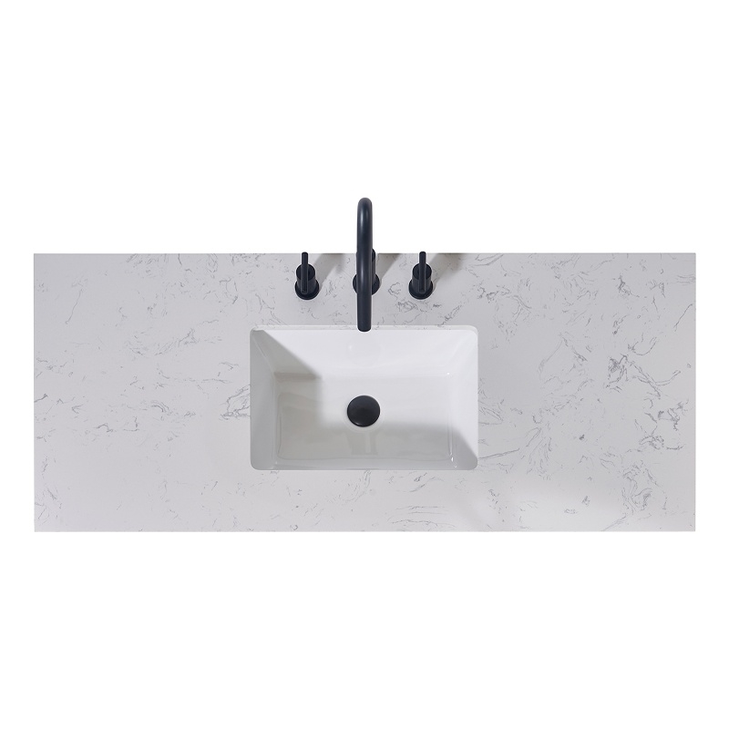 48. in Stone effects Vanity Top in Aosta White Apron with White Sink