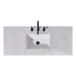 48. in Stone effects Vanity Top in Aosta White Apron with White Sink