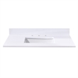 37. in Stone effects Vanity Top in Snow White with White Sink