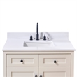 37. in Stone effects Vanity Top in Snow White with White Sink