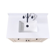 37. in Stone effects Vanity Top in Snow White with White Sink