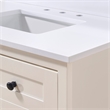 37. in Stone effects Vanity Top in Snow White with White Sink