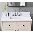 37. in Stone effects Vanity Top in Snow White with White Sink