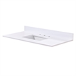 43. in Stone effects Vanity Top in Snow White with White Sink