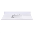 43. in Stone effects Vanity Top in Snow White with White Sink