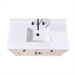 43. in Stone effects Vanity Top in Snow White with White Sink