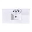 43. in Stone effects Vanity Top in Snow White with White Sink