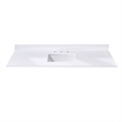 61. in Stone effects Vanity Top in Snow White with Single White Sink