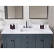 61. in Stone effects Vanity Top in Snow White with Single White Sink