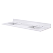 61. in Stone effects Vanity Top in Snow White with Double White Sink