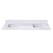 61. in Stone effects Vanity Top in Snow White with Double White Sink