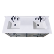 61. in Stone effects Vanity Top in Snow White with Double White Sink