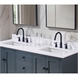 61. in Stone effects Vanity Top in Snow White with Double White Sink