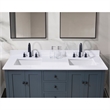 61. in Stone effects Vanity Top in Snow White with Double White Sink
