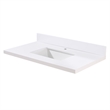 37. in Composite Stone Vanity Top in Snow White with White Sink
