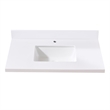 37. in Composite Stone Vanity Top in Snow White with White Sink