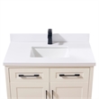 37. in Composite Stone Vanity Top in Snow White with White Sink
