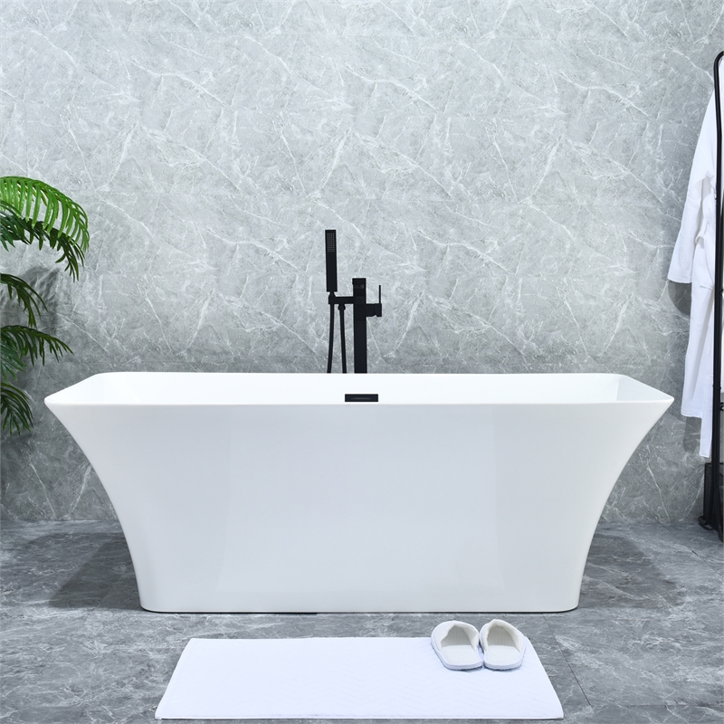 Campia Single Handle Floor Mounted Tub Filler with Handshower in Matte Black