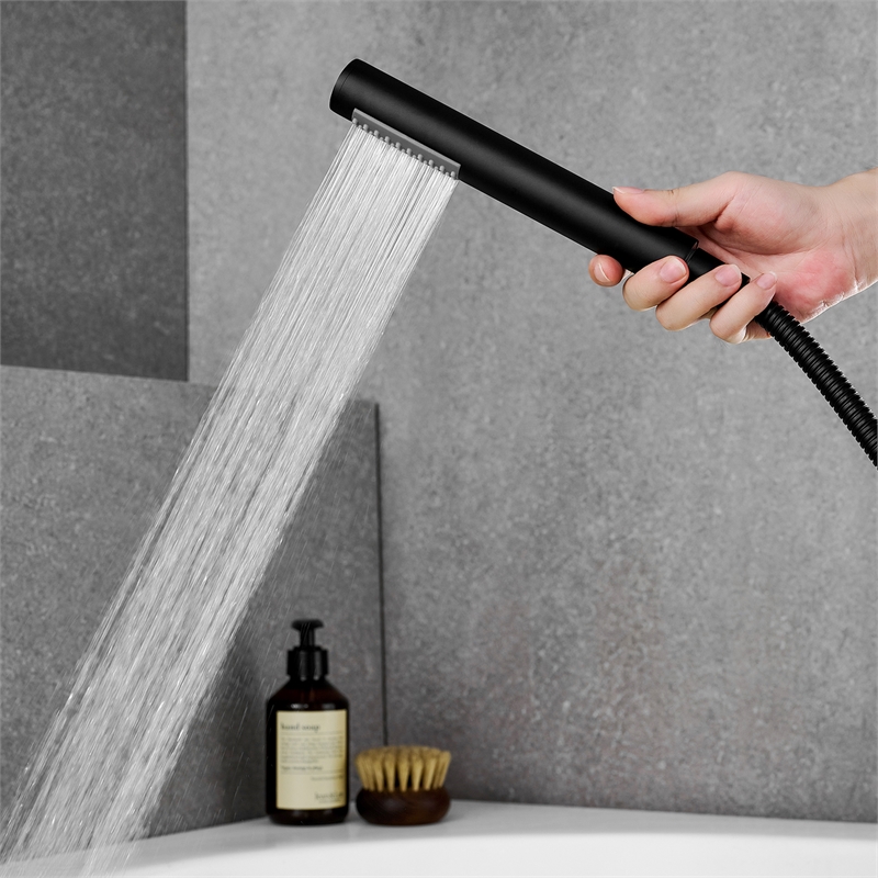 Sorlia Cross Handles Deck-Mount Roman Tub Faucet in Matte Black with Handshower