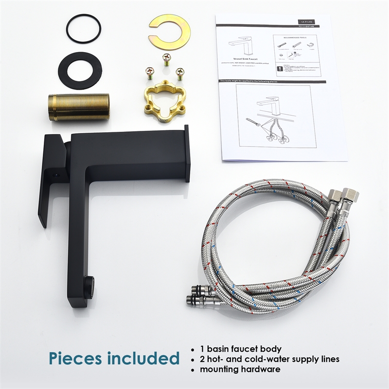 Aalst Single Hole Single Handle Bathroom Faucet in Matte Black