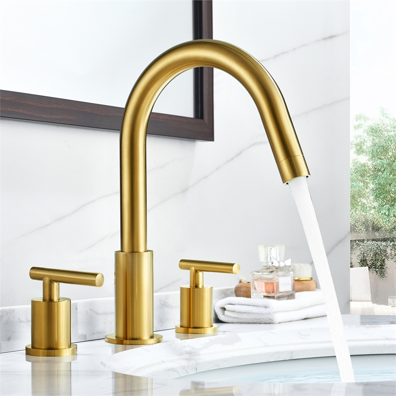 Balen 8. in Widespread 2-Handle Bathroom High-Arc Faucet in Matte Black