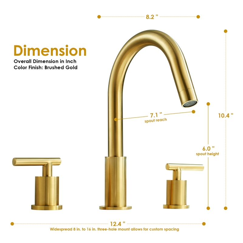 Balen 8. in Widespread 2-Handle Bathroom High-Arc Faucet in Matte Black