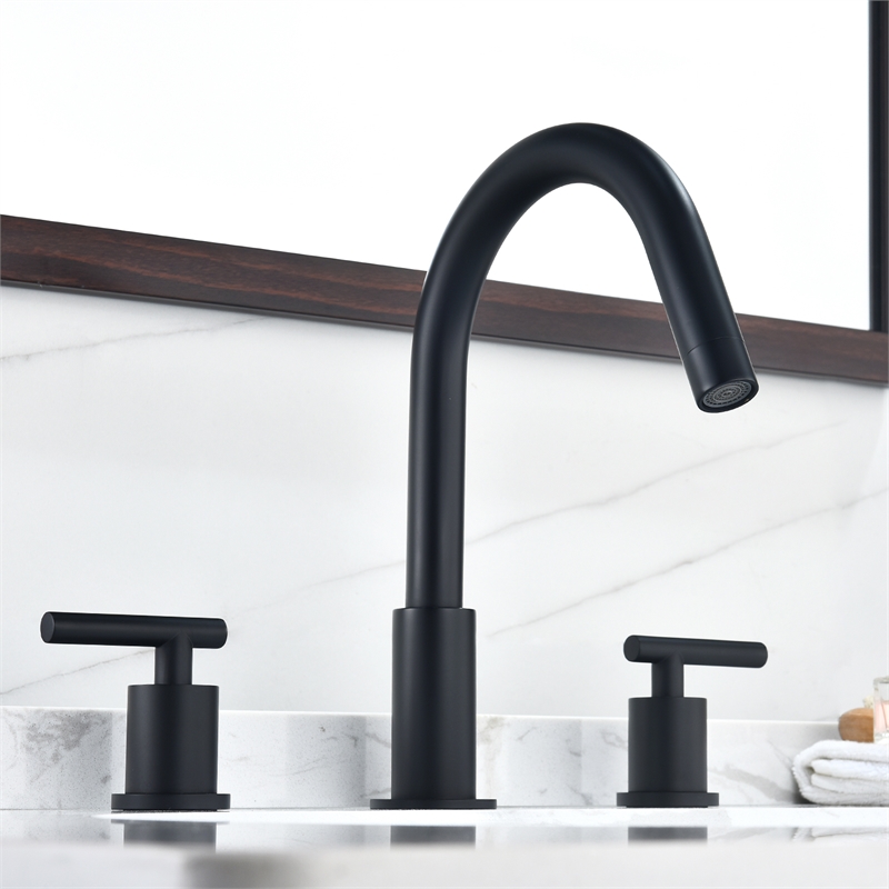 Balen 8. in Widespread 2-Handle Bathroom High-Arc Faucet in Brushed Gold