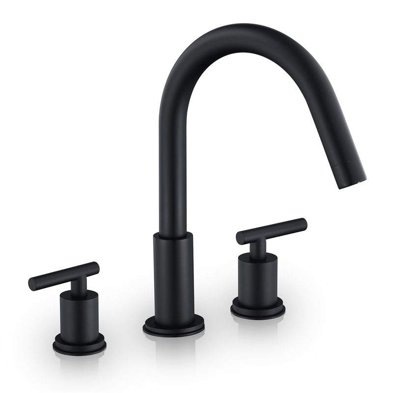 Balen 8. in Widespread 2-Handle Bathroom High-Arc Faucet in Brushed Gold