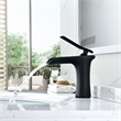Mayen Single Hole Single-Handle Waterfall Bathroom Faucet in Matte Black