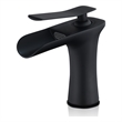 Mayen Single Hole Single-Handle Waterfall Bathroom Faucet in Matte Black