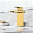 Sassor Single Hole Single-Handle Waterfall Bathroom Faucet in Brushed Gold