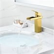 Sassor Single Hole Single-Handle Waterfall Bathroom Faucet in Brushed Gold