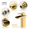 Sassor Single Hole Single-Handle Waterfall Bathroom Faucet in Brushed Gold