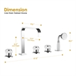 Vikran Triple Handle Deck-Mount Roman Tub Faucet in Chrome with Handshower