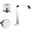 Vikran Triple Handle Deck-Mount Roman Tub Faucet in Chrome with Handshower