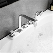 Vikran Triple Handle Deck-Mount Roman Tub Faucet in Chrome with Handshower