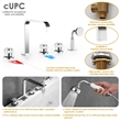 Vikran Triple Handle Deck-Mount Roman Tub Faucet in Chrome with Handshower