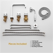 Vikran Triple Handle Deck-Mount Roman Tub Faucet in Chrome with Handshower