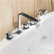 Vikran Triple Handle Deck-Mount Roman Tub Faucet in Chrome with Handshower