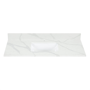 Altair Design Arbios 48&quot Quartz Stone Vanity Top in Calacatta White
