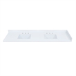 Caorle 84. in Engineered Stone Vanity Top in Snow White with White Sink